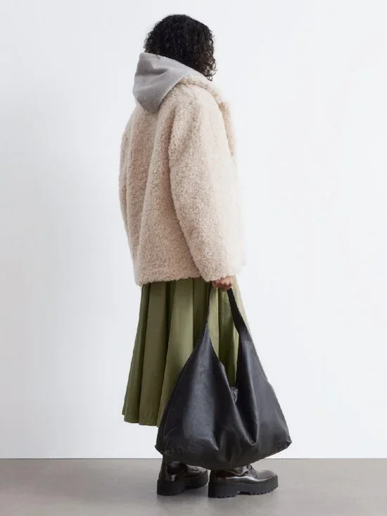 &Other Stories Wool-Blend Shearling-Fur Teddy Jacket Size Small - Picture 4 of 16